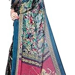 Women's Chiffon Georgette Floral Printed Saree with Blouse Piece-picture-33