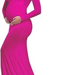 3nh Maternity Fitted Elegant Gown Long Sleeve Off Shoulder Ruffles Maxi Photography Dress for Photoshoot-image-50