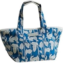 Natures Cotton Canvas Beach Bag Large Blue | Hand Block Printed | Metal Trims | Single Piece (L002)-image-72