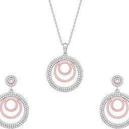 925 Silver Dual Tone Luna Halo Set| Gifts for Women and Girls | With Certificate of Authenticity and 925 Stamp | 6 Months Warranty-image-3