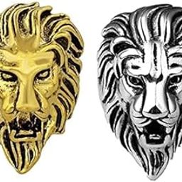 King Lion Head Ring for Men & Women : Indian Size 16-19 Antique Style Lion Head King Fashion Biker Ring for Mens & Boys-image-16