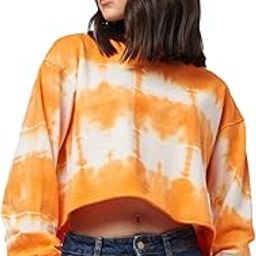 |Tie Dye: Orange Squeeze Women and Girl Oversized Sweatshirts|Full Sleeve| Loose fit Solid| 80% Cotton 20% Polyester Orange Color Women Oversized Sweatshirts-image-11