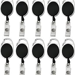 NSSP Oval Shape Retractable YoYo Clip for Id Card Holder (Set of 2, Black)-51