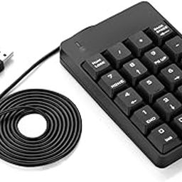 seenda Wired Numeric Keypad, 19-Key Corded USB Number Pad External Numpad Portable Mini Numeric Keyboard for PC/Laptop/Notebook/Computer/Desktop with USB Ports, Black-41