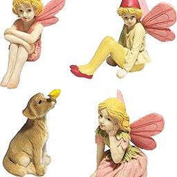 Miniature Garden Fairies Figurines Accessories Fairy Garden Fairies Outdoor Garden Fairies Statue Little Flower Fairies Set for Garden Boy Fairies-image-30