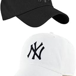 Adjustable Baseball Cap for Men & Women Classic Embroidered NY Style Hat Breathable Cotton Dad Hat for Casual Wear, Sports, Travel, Summer Unisex Outdoor Cap (Pack of 2)-image-18
