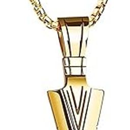 COLOUR OUR DREAMS Silver Titanium Steel Arrowshaped Pendant Necklace for Men-image-8