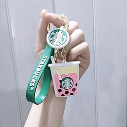 Penny Wise® Cute Boba Tea Coffee 3D Keychain | Keyring & Quirky Bag Charm | Hard Silicone,Unbrekable | Travel Essential | Kids Friendly | Strap & Bag Hook | Single Piece.-picture-26