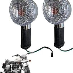 BIKEBLOOM Bike Front Rear Round Turn Signal Side Indicator, Light Silver & White, Compatible with RE Classic Chrome – LED Turn Signal Lights for Motorcycle-image-25