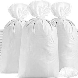 FUNSUEI 50 Pack 18 x 30 Inches White Sand Bags, Woven Polypropylene Empty Sandbags for Flood Protection, Traffic Control, Hurricane Barriers, Erosion Control, Driveway-image-2