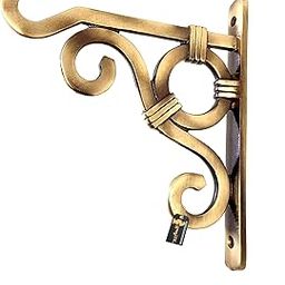 Two Moustaches Ethnic Carved Brass Wall Lantern Diya Hanger Planter Hangers, Lanterns Wind Chimes Hanging Baskets Ornaments, Diya Hanger Brass (6 x 1 x 7 inch, Brown, Pack of 1)-image-85