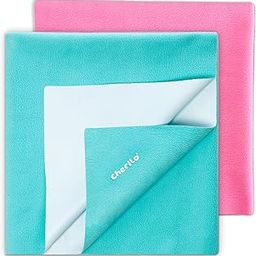 Cherilo Waterproof Quickdry Baby Dry Sheet Combo Pack, Medium (Pink + Sea Green)-image-5
