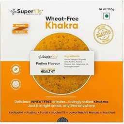 Superfills Wheat-Free Pudina Khakra - 200gm | Diet Snack for Weight Loss | High in Protein & Fiber | Ready to Eat, Roasted | Traditional Gujarati Handmade | No Garlic & No Onion | Perfect Chai Time Snack (Pack of 1)-image-8