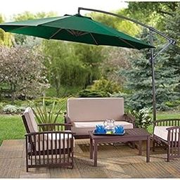 A K Furniture Luxury | Outdoor | Garden | Side Pole Fabric Garden Umbrella with Granite Base, Green, 9ft Diameter-image-16
