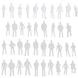 MERISHOPP® 20Pcs 1/50 O Scale Unpainted Model People Miniature Figures Architectural Model Human PVC Scene Simulation|Toys & Hobbies | Model Railroads & Trains | O Scale |20 Pieces Model Figure-13