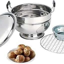 Stainless Steel Tandoor Baati Cooker, Multi-Purpose Gas Oven with Heavy Duty Lid, Dual Riveted Handles-image-52