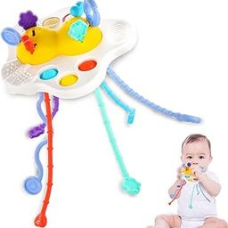 Wembley Pull String Toy for Babies | Teether for 6-12 Months | Montessori Sensory Toy for 1+ Year Old | Food Grade Silicone | Fine Motor Skill Activity Toy | BIS Approved-23