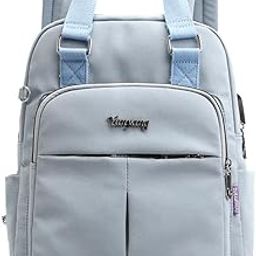 ™ Women Laptop Backpack Lightweight Causal Outdoor Tote Bag Daypack Light Blue | Womens Handbags & Bags-image-26