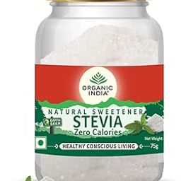 A TATA Product - Organic India Stevia Powder - 75g, Plant Based, Natural Sweetener, Zero Calories, Low Glycemic Index, No Aftertaste-32