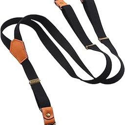 Men's Suspenders 0.8 inch Heavy Duty Elastic Straps for Overalls Jeans Dress Black-image-29