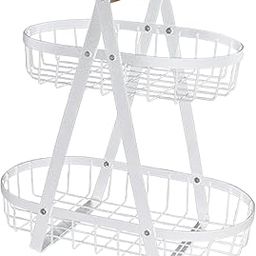 Fruit Basket Wire Storage Basket for Dining Room Bathroom Kitchen Countertop White-image-29