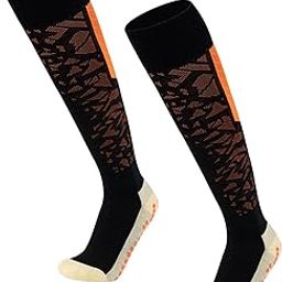 Soccer Sock Knee High Long Tube Socks Unisex Football Athletic Socks Black and Orange-image-65