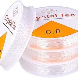 0.8 Transparent Elastic Wire Strong Stretchy Beading Rope Cord String Flexible Thread for Jewellery Making/Earring/Necklace/Bracelet/Beading/Art DIY Projects & Other Crafts (Pack of 4 Pieces)-image-59