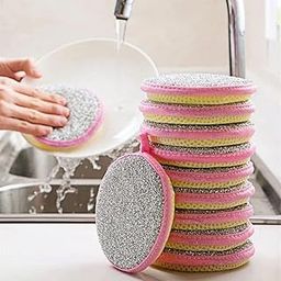 Shree Ganesh Enterprise Double Sided Sponge Scrubbers, 2 in 1 Dishwashing Pads, Multicolor, Pack of 10-image-90