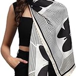 Women Lightweight Printed 100% Satin Silk Scarf Stoles Breathable Neckerchief Head Beach Wrap scarves (70 x 20 Inch)-17