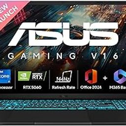 ASUS Gaming V16, Intel Core 7 240H Gaming Laptop(RTX 5060-8GB/16GB RAM/512GB SSD/FHD+/16"/144Hz/Backlit Keyboard/Windows 11/M365 Basic (1Year)*/Office Home 2024/Matte Black/1.95 Kg) V3607VM-RP057WS-64