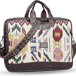 Printed Messenger PU Leather Men & Women Laptop Bag-image-12