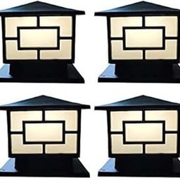 ATHARV DECOR Aluminum Cast E27 Rust-Resistant Waterproof Light (Black) - Pack of 4 (Bulbs not Included)-0