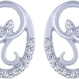 18k (750) White Gold and Diamond Stud Earrings for Women-image-72