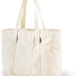 TERRIFI Women's Tote Bag With Zipper, 39 x 31 x15.5 cm Laptop Shoulder Handbag, Nurse Yoga Gym Bag, Includes Yoga Mat Buckle, Ideal for Sports & Work, Medium, S-image-83