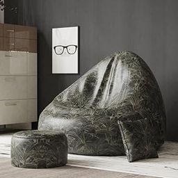 Biggie Bean XXXXL Bean Bag Sofa with Cushion and Footrest - Full Printed - Official: Oreka Home - Comfort Level: Standard - (Theme: Echoes of Everything)-image-89
