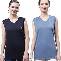 Regular Fit Cotton Solid Gym Vest for Women (Pack of 2)-V_SL_NVY_D.GRY_002-P-image-86