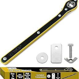REWOP Universal Car Jack Wrench, 360 forward and reverse knob Labor-Saving design, Scissor Jack Lift Speed Handle Tool, Jack Lug Handle Tool, Tire Wheel Jack Wrench, Ratchet Wrench-21