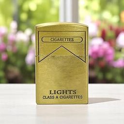 Vintage Soft Flame Lighter – Refillable Butane Windproof Lighter for Camping, Smoking, Hiking (Random Color)-image-17