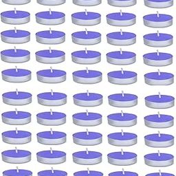 AuraDecor Pack of 50 Fragrance Tealight Candles || Spa Candles || 3 Hours Burning Time (Lavender, Wax)-image-30