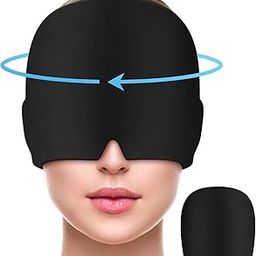 Jessica Exim Migraine Relief Cap - Cold Therapy Ice Head Wrap for Headache, Tension, Sinus & Stress Relief – Reusable Ice Pack Mask (1-Pcs, Black)-image-24