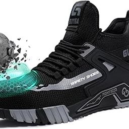 Steel Toe Shoes for Men Work Safety Shoes Industrial Construction Shoes Mid Cut Industrial Boot Work Sneakers Comfortable Lightweight Safety Shoes for Work-picture-17