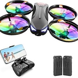 4DRC V16 Drone with Camera for Kids,1080P FPV Camera Mini RC Quadcopter Beginners Toy with 7 Colors LED Lights,3D Flips,Gesture Selfie,Headless Mode,Altitude Hold,Boys Girls Birthday Gifts,-image-49