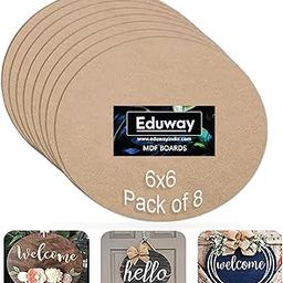 Eduway® 6 Inch Round MDF Board for Mandala, Lippan, Resin Art & Craft, 4mm Thick,Pof 8 Premium Cardboard Material for Artists, Art & Craft - Hard Cutout in Small and Large Sizes (15X15 cms)-image-25