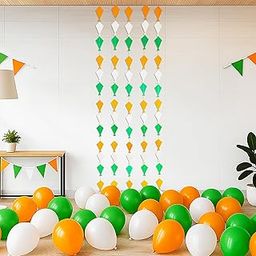 The Banner Company Tri-Colour Kite Garland, 5 Strings, 4.5 in x 2.6 in, Cardstock, Perfect for Independence Day and Republic Day Celebrations-image-3