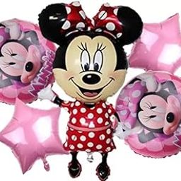 HK Balloons Minnie Mouse Foil Set 5Pcs birthday decoration set with Minnie Mouse themed Foil balloons & for kids birthday decorations-22