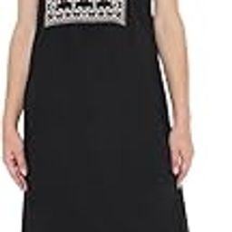 Cotton Blend Long Nighty Short Sleeves Embroidered Night Gown for Women-image-15