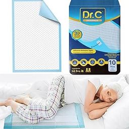 Dr C 60X90 Large Disposable Underpad Bed Pad Changing Mat Pad for Baby Adults Elders - Superior Absorbency, Urinary Incontinence Diaper Changing UnderPads with 4 Non Slip Tape (Pack of 10 Under Pads)-image-14