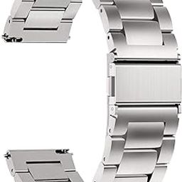 ACM Watch Strap Stainless Steel Metal 22mm compatible with Noise Noisefit Halo Smartwatch Belt Luxury Band Metallic Silver-12