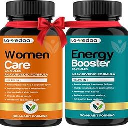 La Vedaa Women Care & Energy Boost Combo | Ayurvedic Capsules for Hormonal Balance, Vitality & Stamina | 120 Veg Capsules-image-38