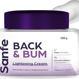 Sanfe Back & Bum Cream for Dark Spots and Body Acne | Glycolic Acid, Lactic Acid & Urea | 11% AHA & Maximum Exfoliation | Remove Dead Skin for Women | 100gm-11